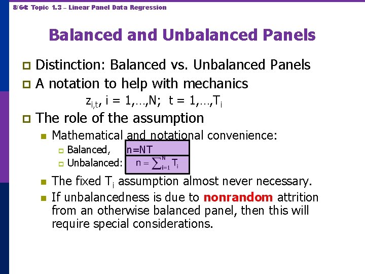 164 Topic 1 3 Linear Panel Data Regression
