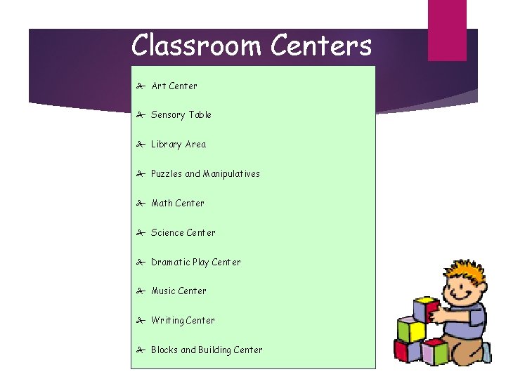 Classroom Centers # Art Center # Sensory Table # Library Area # Puzzles and Classroom Centers # Art Center # Sensory Table # Library Area # Puzzles and