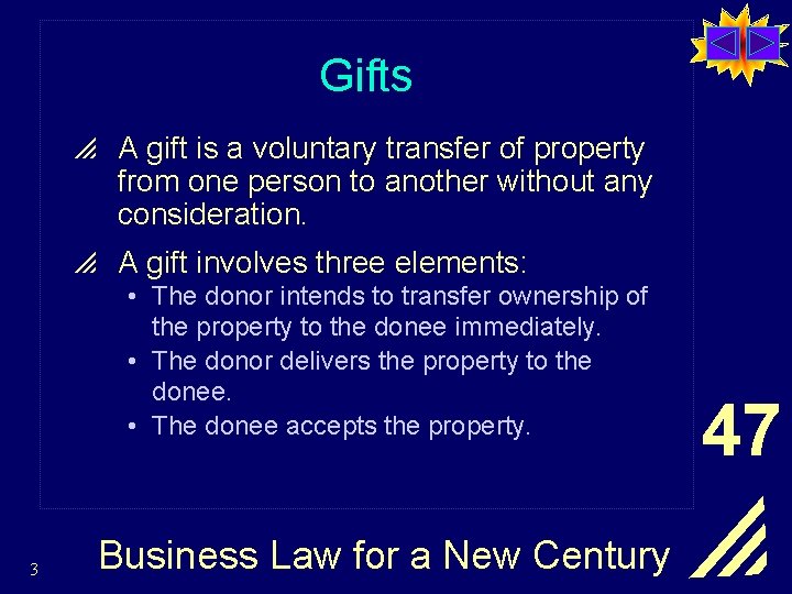 Gifts p A gift is a voluntary transfer of property from one person to
