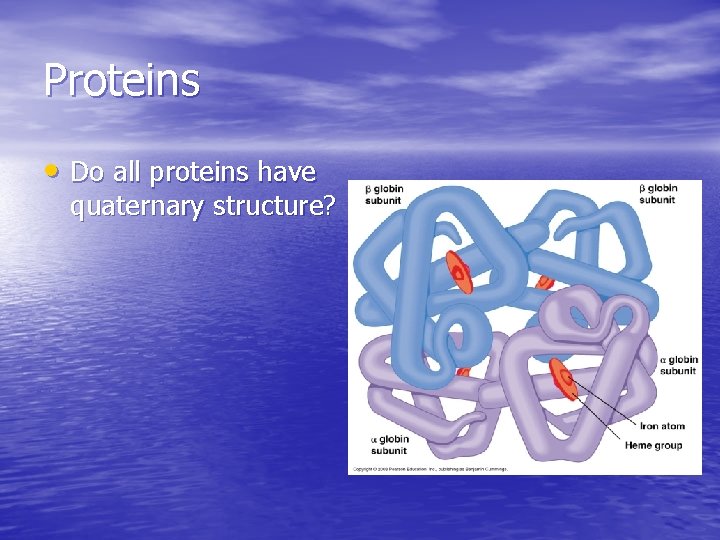 Proteins • Do all proteins have quaternary structure? Proteins • Do all proteins have quaternary structure?