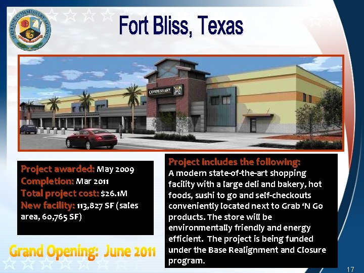Project awarded: May 2009 Completion: Mar 2011 Total project cost: $26. 1 M New Project awarded: May 2009 Completion: Mar 2011 Total project cost: $26. 1 M New