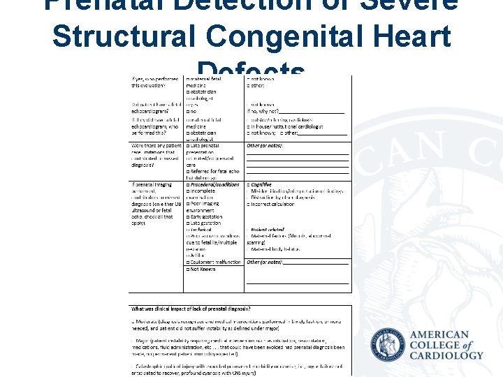 Prenatal Detection of Severe Structural Congenital Heart Defects 