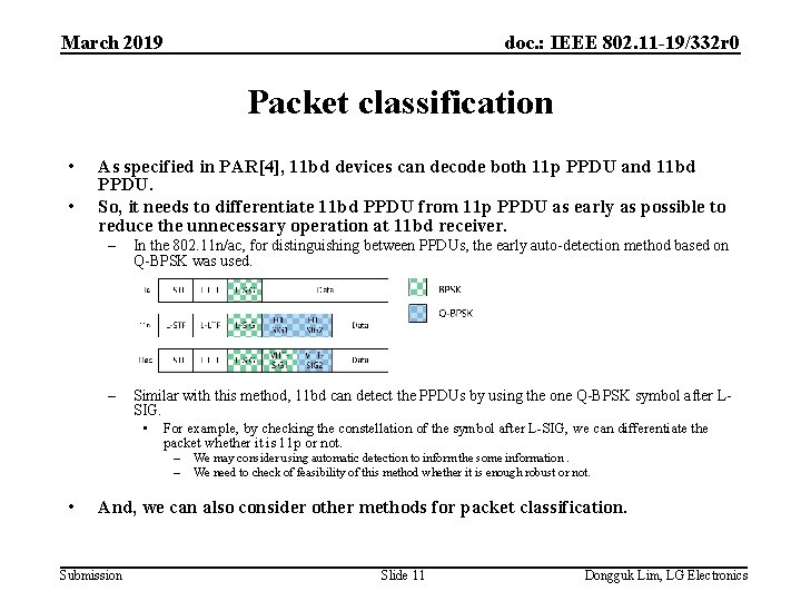 March 2019 doc. : IEEE 802. 11 -19/332 r 0 Packet classification • •