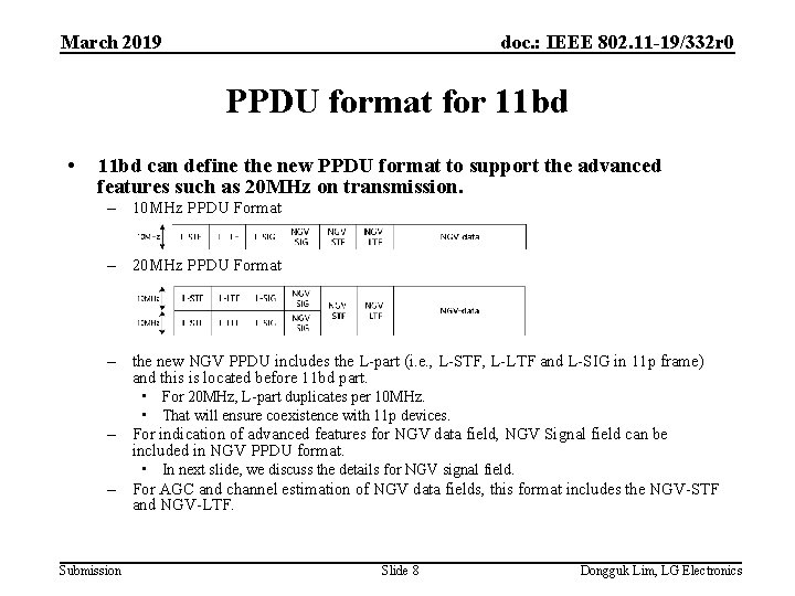 March 2019 doc. : IEEE 802. 11 -19/332 r 0 PPDU format for 11