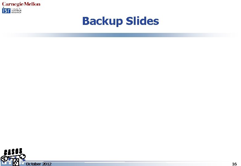 Backup Slides October 2012 16 