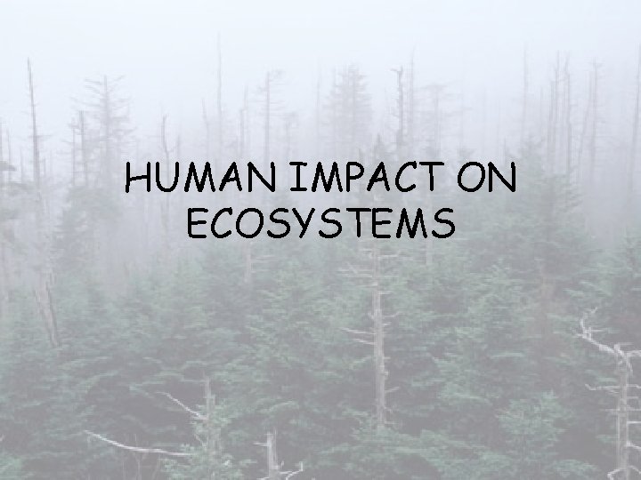 HUMAN IMPACT ON ECOSYSTEMS 