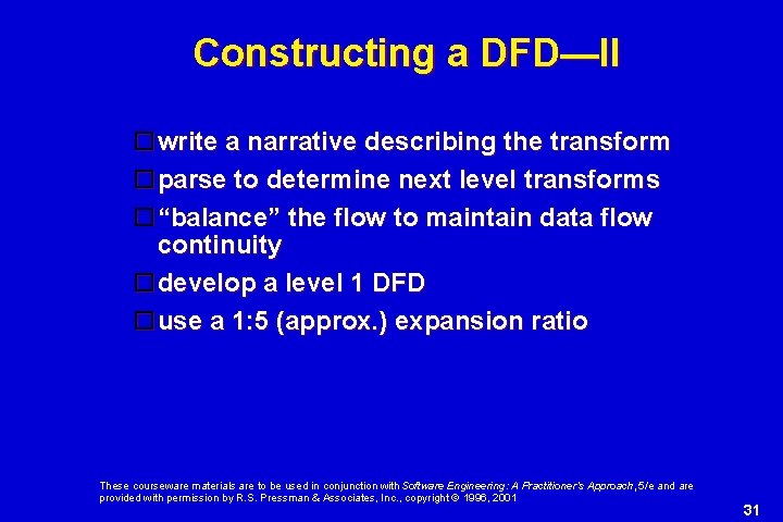 Constructing a DFD—II write a narrative describing the transform parse to determine next level Constructing a DFD—II write a narrative describing the transform parse to determine next level