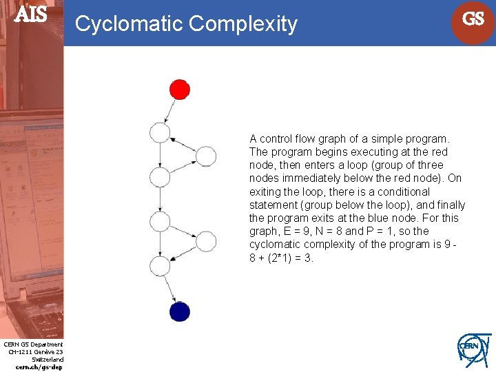 AIS Cyclomatic Complexity GS A control flow graph of a simple program. The program
