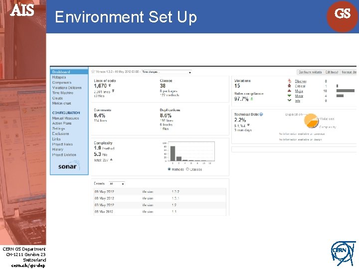AIS Internet Services CERN GS Department CH-1211 Genève 23 Switzerland cern. ch/gs-dep Environment Set