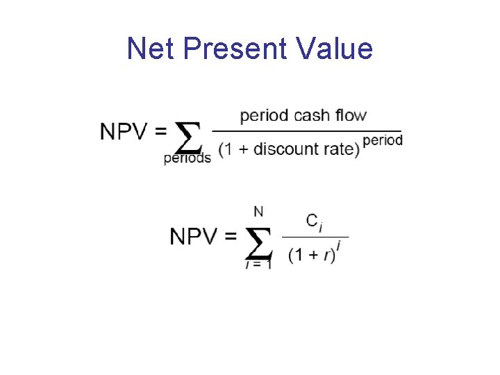 Net Present Value 