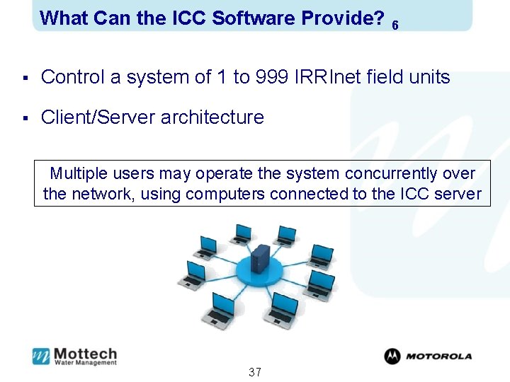 What Can the ICC Software Provide? 6 § Control a system of 1 to