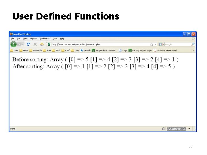 User Defined Functions 16 