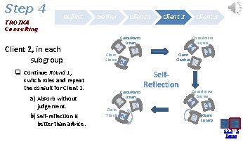 Reflect Client 1 switch roles and repeat the consult for Client 2. 3 2 Reflect Client 1 switch roles and repeat the consult for Client 2. 3 2
