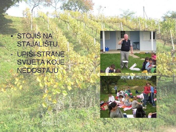  • STOJIŠ NA STAJALIŠTU. - UPIŠI STRANE SVIJETA KOJE NEDOSTAJU 