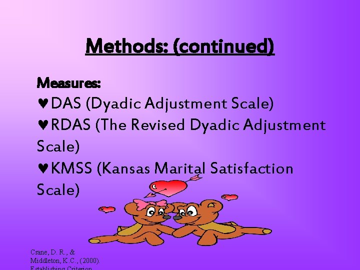Establishing Criterion Scores for the Kansas Marital Satisfaction