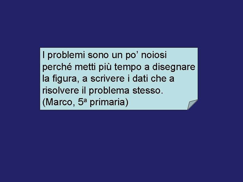 I problemi sono un po’ noiosi perché metti più tempo a disegnare la figura,