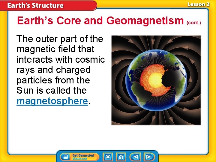 Earth’s Core and Geomagnetism (cont. ) The outer part of the magnetic field that Earth’s Core and Geomagnetism (cont. ) The outer part of the magnetic field that