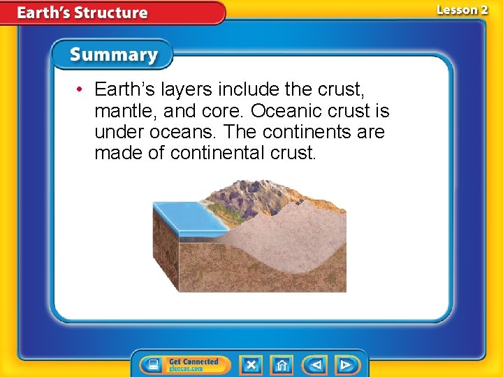• Earth’s layers include the crust, mantle, and core. Oceanic crust is under • Earth’s layers include the crust, mantle, and core. Oceanic crust is under