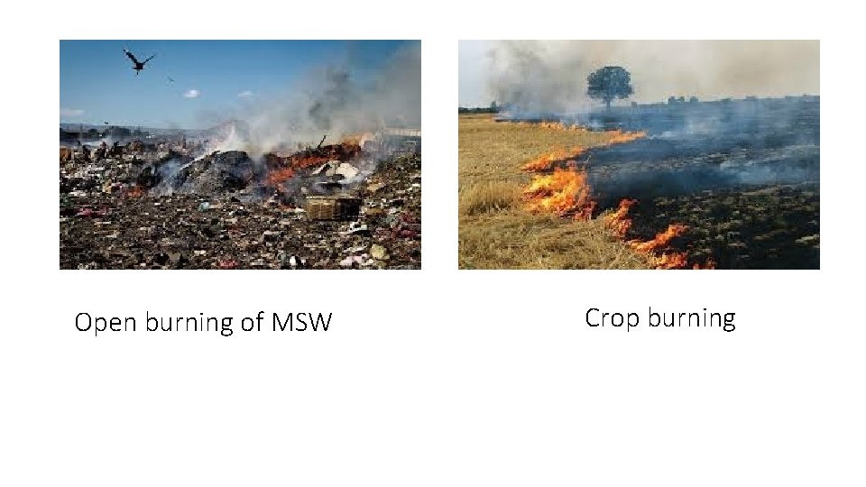 Open burning of MSW Crop burning 