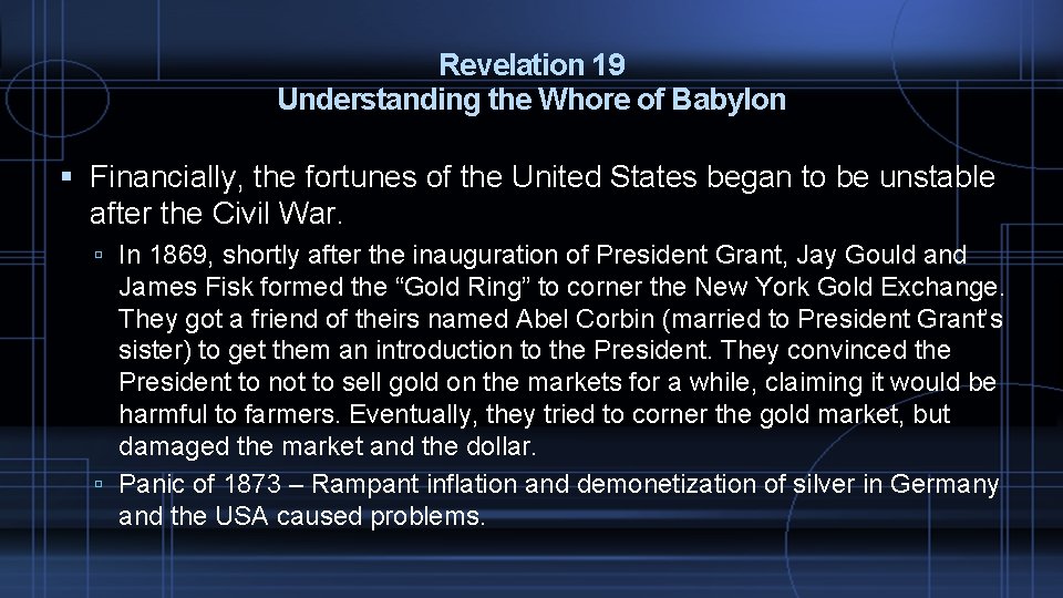 Revelation 19 Understanding the Whore of Babylon Financially, the fortunes of the United States