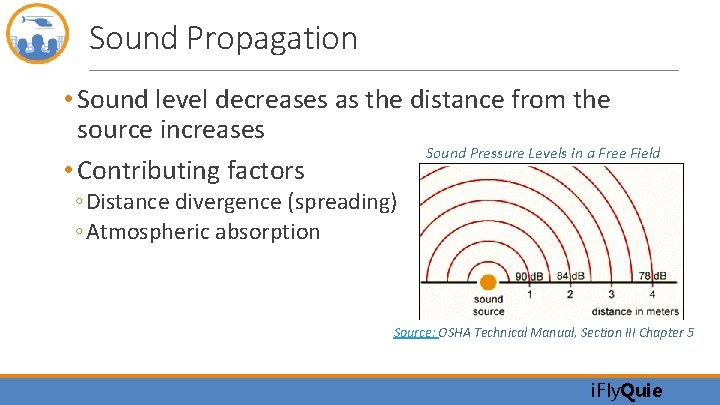 Sound Propagation • Sound level decreases as the distance from the source increases Sound