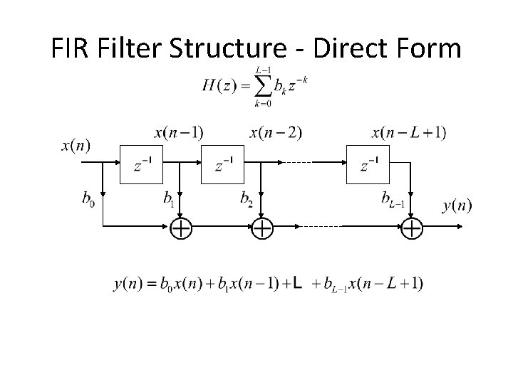 FIR Filter Structure - Direct Form 