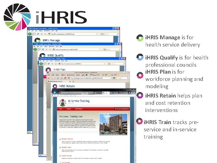 i. HRIS Manage is for health service delivery i. HRIS Qualify is for health