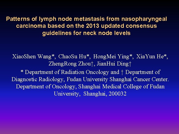 Patterns of lymph node metastasis from nasopharyngeal carcinoma based on the 2013 updated consensus