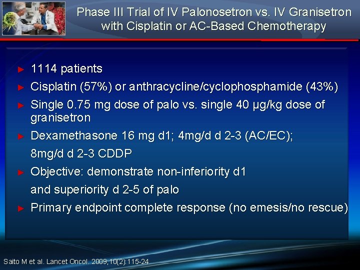 Phase III Trial of IV Palonosetron vs. IV Granisetron with Cisplatin or AC-Based Chemotherapy