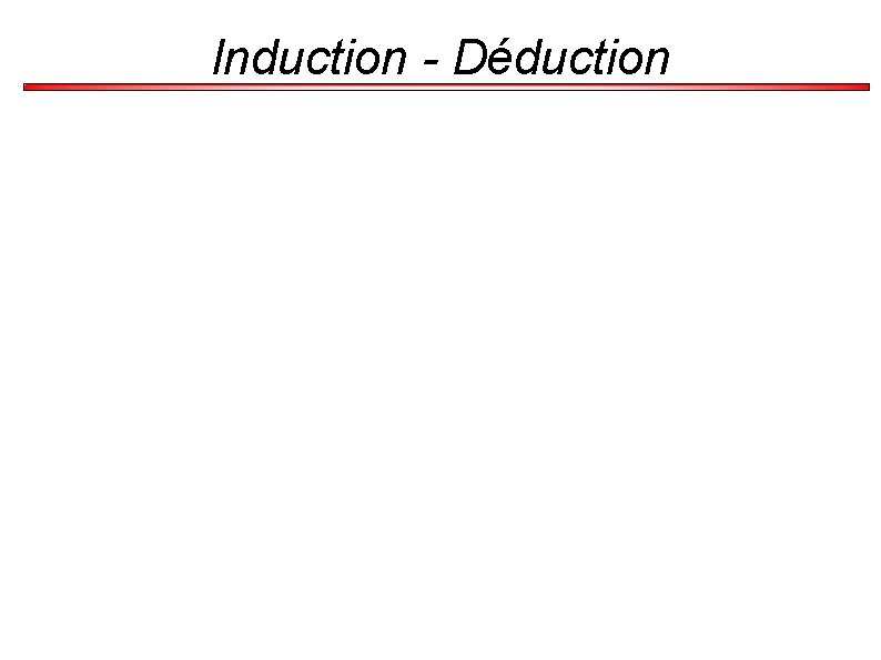 Induction - Déduction 