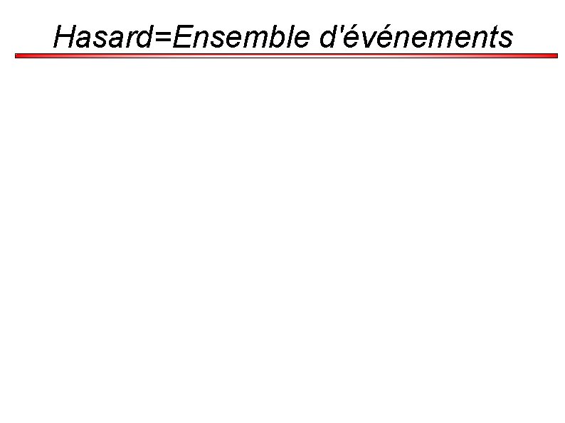 Hasard=Ensemble d'événements 