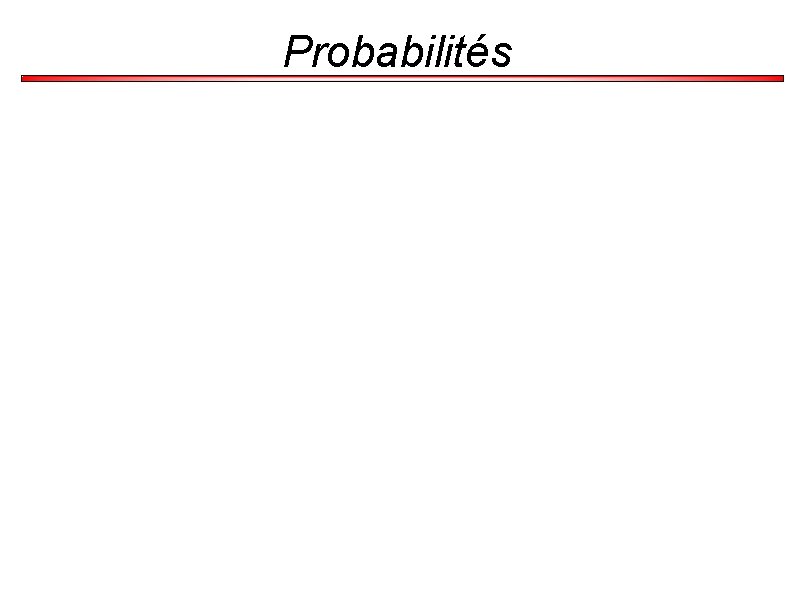 Probabilités 