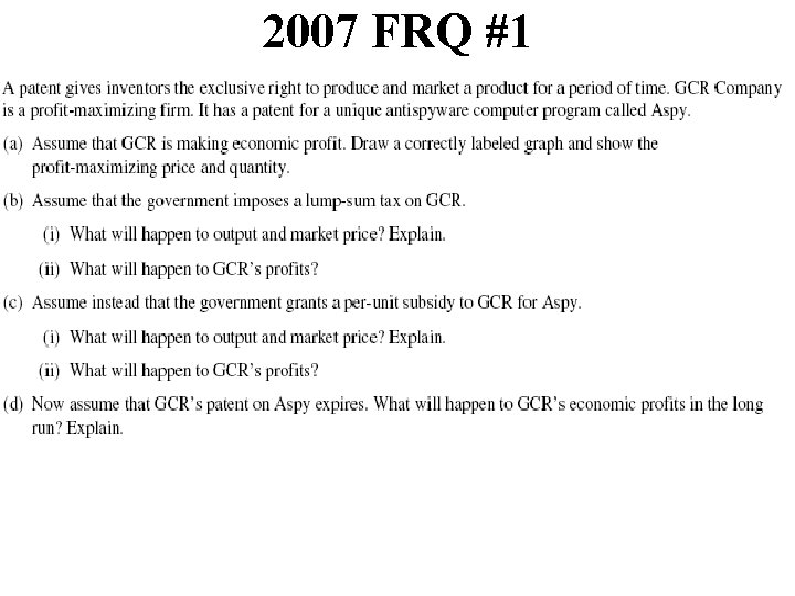 2007 FRQ #1 