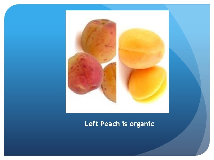 Left Peach is organic 