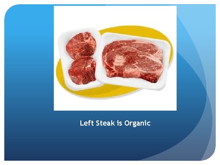 Left Steak is Organic 