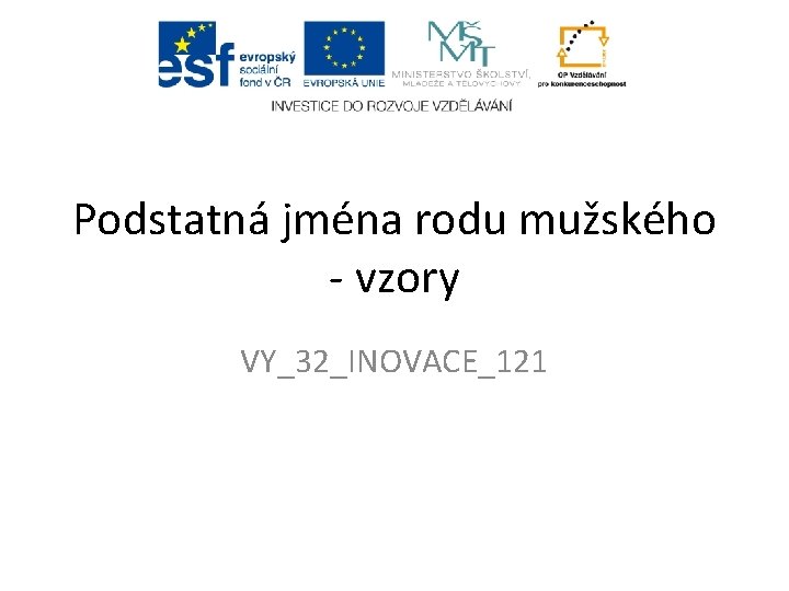 Podstatná jména rodu mužského - vzory VY_32_INOVACE_121 