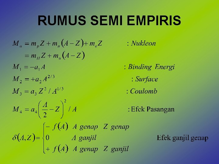 RUMUS SEMI EMPIRIS 