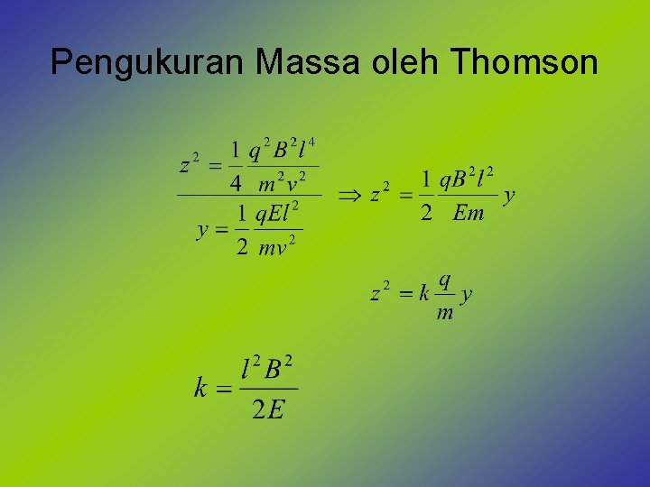 Pengukuran Massa oleh Thomson 