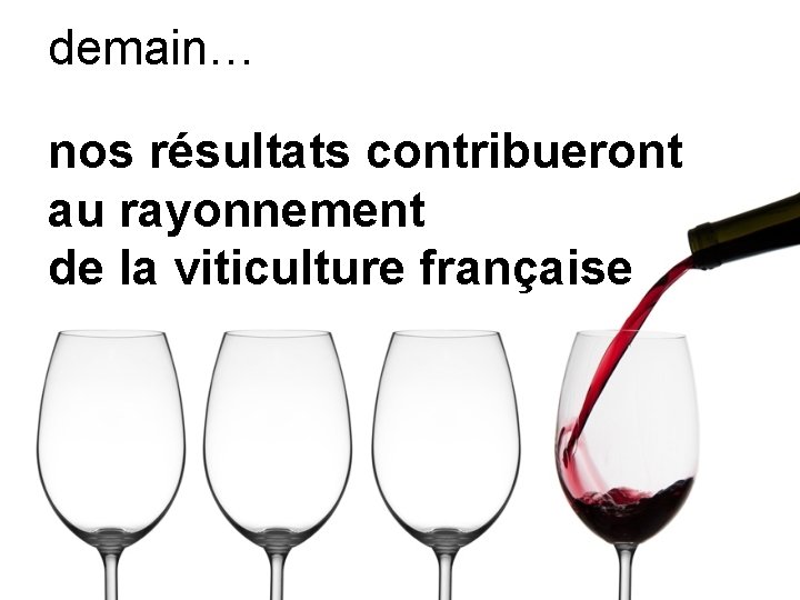 demain… nos résultats contribueront au rayonnement de la viticulture française 