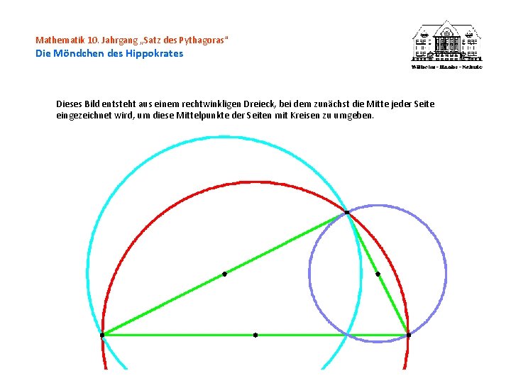 Mathematik 10. Jahrgang „Satz des Pythagoras“ Die Möndchen des Hippokrates Dieses Bild entsteht aus