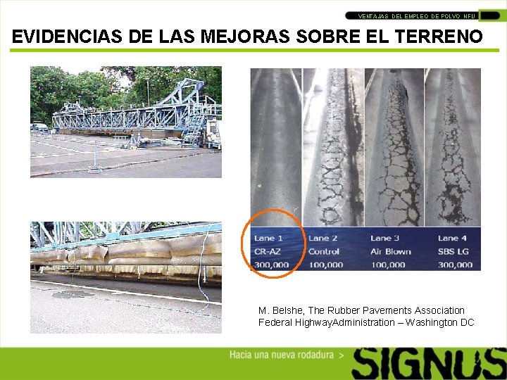 VENTAJAS DEL EMPLEO DE POLVO NFU EVIDENCIAS DE LAS MEJORAS SOBRE EL TERRENO M. VENTAJAS DEL EMPLEO DE POLVO NFU EVIDENCIAS DE LAS MEJORAS SOBRE EL TERRENO M.