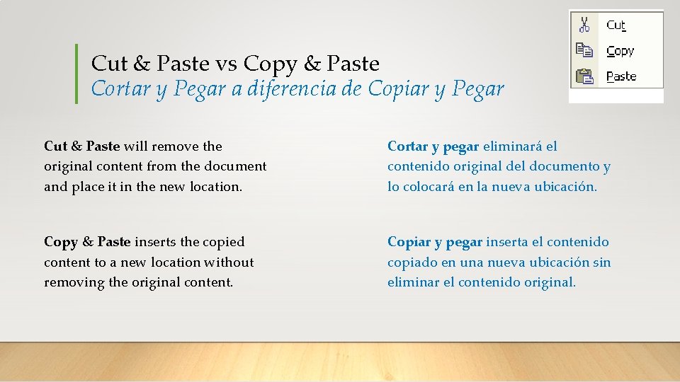 Cut & Paste vs Copy & Paste Cortar y Pegar a diferencia de Copiar