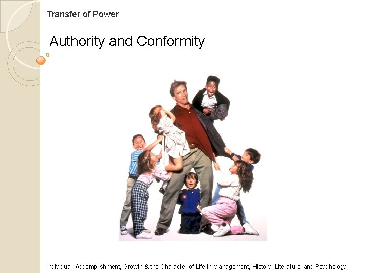 Transfer of Power Authority and Conformity Individual Accomplishment, Growth & the Character of Life