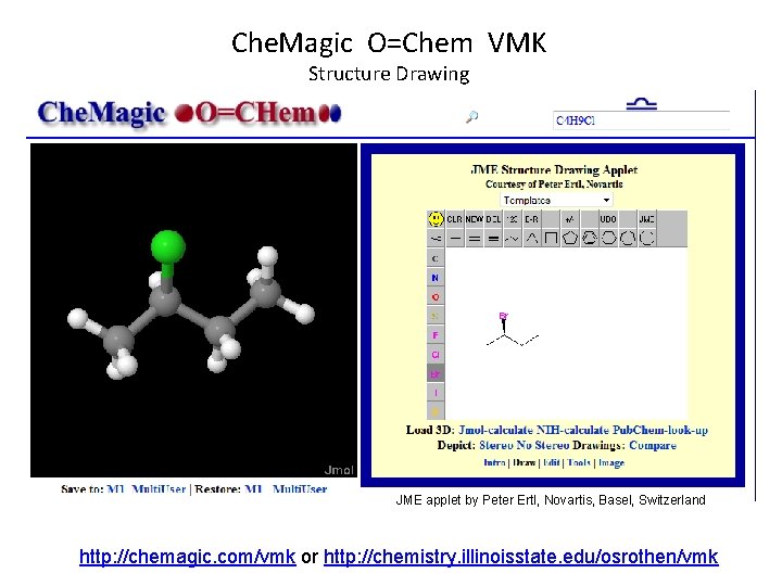 Che. Magic O=Chem VMK Structure Drawing JME applet by Peter Ertl, Novartis, Basel, Switzerland