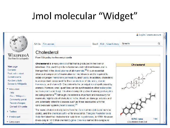 Jmol molecular “Widget” 