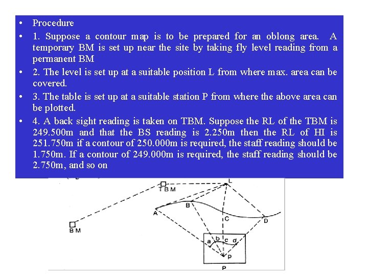  • Procedure • 1. Suppose a contour map is to be prepared for