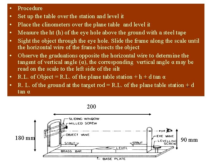  • • • Procedure Set up the table over the station and level