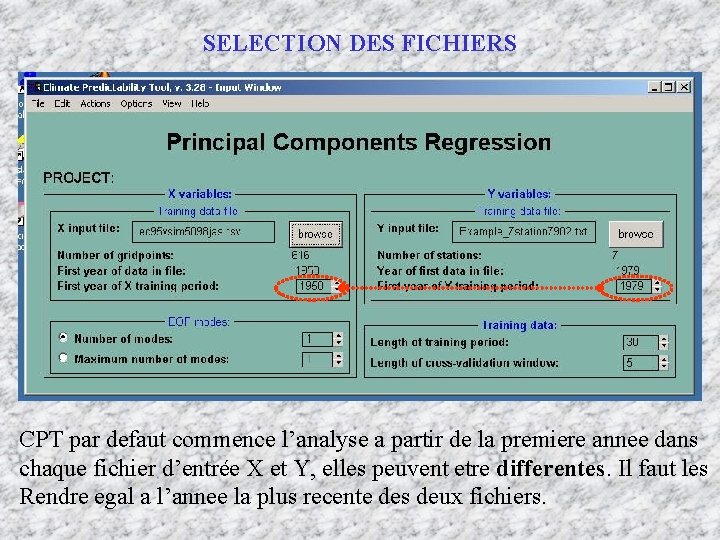 SELECTION DES FICHIERS CPT par defaut commence l’analyse a partir de la premiere annee