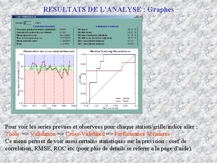 RESULTATS DE L’ANALYSE : Graphes Pour voir les series prevues et observees pour chaque