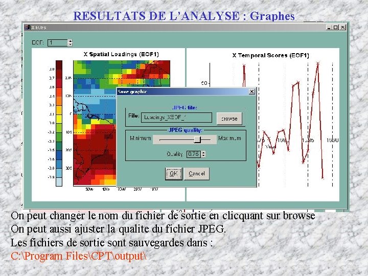 RESULTATS DE L’ANALYSE : Graphes On peut changer le nom du fichier de sortie